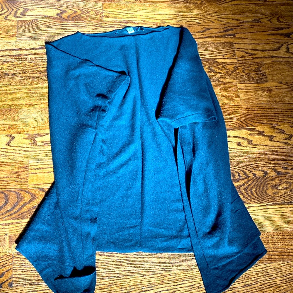 100% Portolano cashmere poncho - large/black